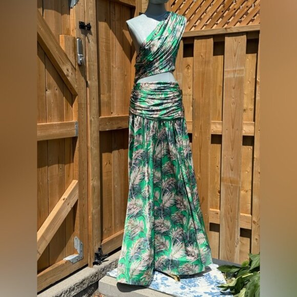 🆕 BRONX & BANCO 🧿 NWOT Jafari Havana Cut Out Gown, Vibrant Green - Sz M / US 6 - Picture 2 of 16